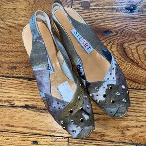 Start size 7 slingback studded shoes